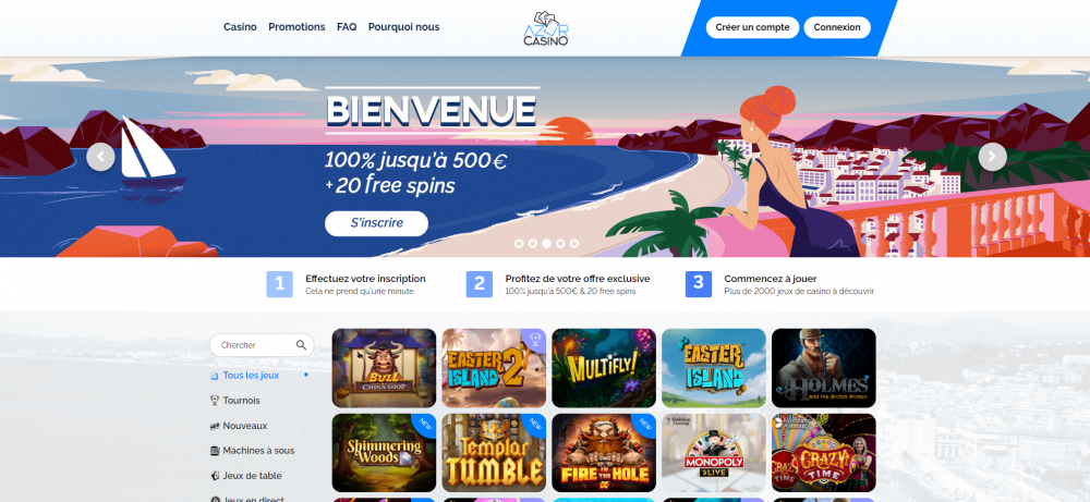 Azur Salle de jeu Un brin : 500 Pourboire Opportune, 20 Free Spins